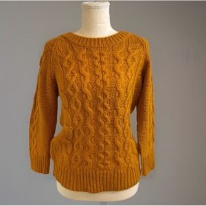 J.Crew Cable Knit Alpaca Wool Womens Sweater Sm Brown Academia Preppy 90s Cozy